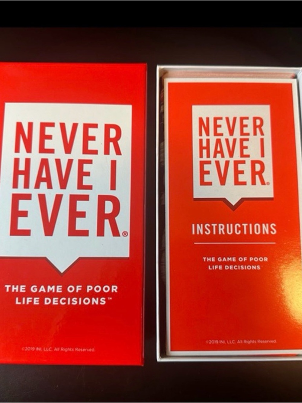 Never Have I Ever Party Card Game - Red